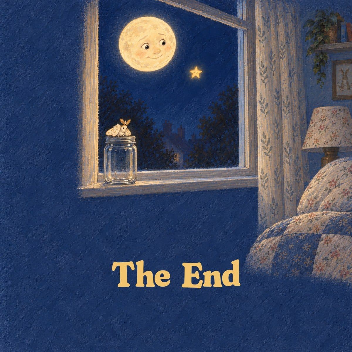 The End, under the bedroom window where the littlest star twinkles